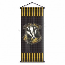 Benutzerdefinierte Druck Poster Flagge HP Hogwarts Hufflepuff Wappen Wand Flagge Harri Potter Scroll Banner für Halloween Geschenk 45x110cm
