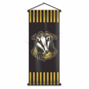 Impression personnalisée affiche drapeau HP Poudlard Poufsouffle crête drapeau mural Harri Potter parchemin bannière pour cadeau d’Halloween 45x110cm