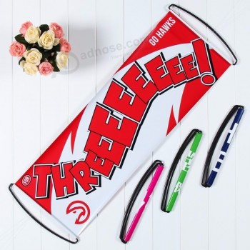 venta al por mayor de deportes personalizados ventilador mano retráctil rodillo aplaudiendo banner