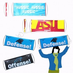Logo personnalisé 17 * 50cm PET publicité roulant main tenu bannière de ventilateur rétractable
