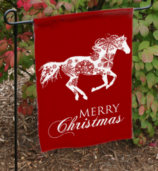 Stampa su due lati bandiera decorativa del giardino di buon Natale