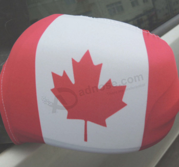 Spandex polyester Canada car mirror cover sock flag