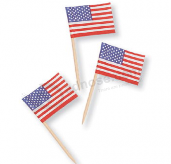 Bandera de palillo de dientes americano de papel de precio barato