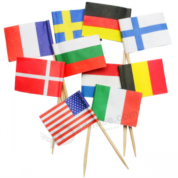 logotipo personalizado de papel comida de madera colorida palillos bandera