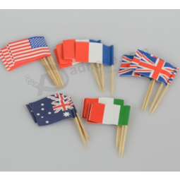 bandera de palillo de madera de abedul para decoración bandera de selección de pastel