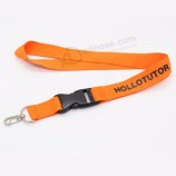 detachable polyester printed lanyard with safety buckle