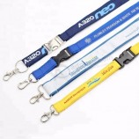 Zweilagiges, eingewebtes, satiniertes Lanyard mit Schnellverschluss