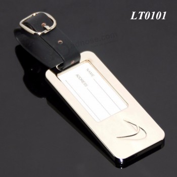 优质促销纪念品袋标签长方形不锈钢rectangle刻金属高尔夫球杆行李标签