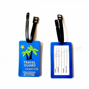 Cintre en plastique de voyage en caoutchouc inscriptible personnalisé, étiquette de bagage en plastique PVC, logo imprimé, impression de voyage, blanc, étiquette de bagage personna