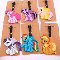 Lindo equipaje de caballo Etiqueta de viaje accesorios portátil de dibujos animados de moda tsum ID dirección etiquetas de equipaje maleta etiquetas de embarque
