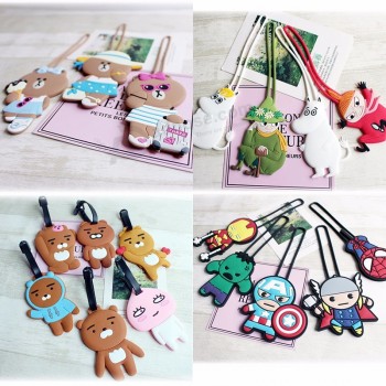 Nouveau gel de silice Accessoires de voyage Étiquette de bagage Dessin animé Silicone Valise ID Addres Holder Bagages Embarquement Étiquettes Étiquette portable