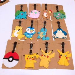Reiseaccessoires pikachu Kofferanhänger Tierkarikatur Silikagel Koffer ID Adresshalter Gepäckanhänger Tragbares Etikett
