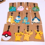 Travel Accessories Pikachu Luggage Tag Animal Cartoon Silica Gel Suitcase ID Addres Holder Baggage Boarding Tags Portable Label