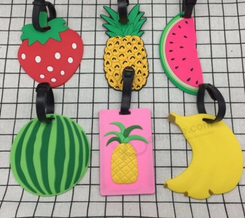 Étiquette de bagage de fruits Mignon Créatif Gel de silice Étiquette de valise Étiquettes d’embarquement Nom Adresse d’identification Étiquette de support de téléphone Accessoires