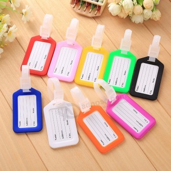 Portable Random Color Travel Accessories Luggage Tag Plastic Suitcase Identity Address Name Labels Handbag Tote Bag Tag