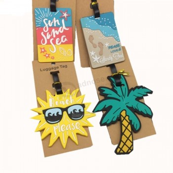 Étiquette de bagage Silicone Dessin animé Fruits mignons Nourriture Style de plage Valise Étiquettes Nom Porte-Adresse Bagages Embarquement Étiquettes Étiquette