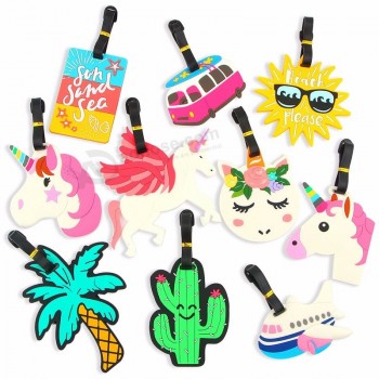 Luggage Tag Silicone Cartoon Cute Fruits Food Beach Style Suitcase Tags Name Address Holder Baggage Boarding Tags Label