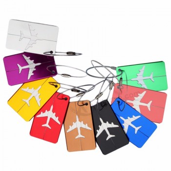 Étiquette de bagage en aluminium Embarquement carte de bagages de vol Mode Voyage Étiquette de bagages Sangles Valise Étiquettes de bagages
