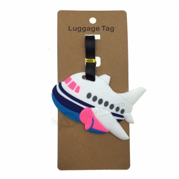 cartone animato aeroplano etichette per bagagli accessori da viaggio silice Gel valigia portadocumenti portadisegni ID porta d'imbarco etichetta portatile per donna
