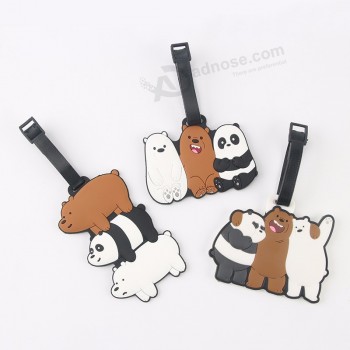 Travel Accessories Cute Cartoon Bear Luggage Tag Silica Gel Suitcase ID Address Holder Baggage Boarding Tags Portable Label