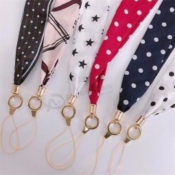 moda mujer bufanda seda teléfono celular cordón temperamento tela fresca cordón