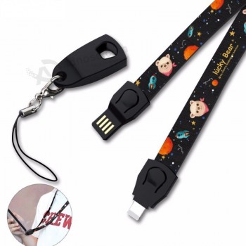 Mobile phone straps with cables type c neck lanyard for phone wholesale