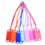 mobiele telefoon siliconen lanyard riem nek armband ketting kaart clip sets