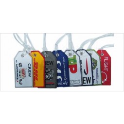 portachiavi con etichetta tessuta volo logo personalizzato
