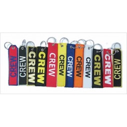 Custom Embroidered Woven Polyester Fabric Keyring