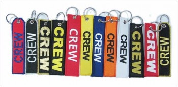 Porte-clés en tissu polyester tissé brodé sur mesure