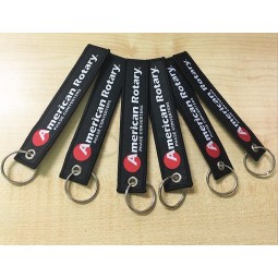 Jacquard Logo Woven Keychain with Rings