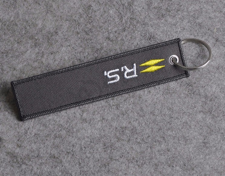 Promotion Cloth Fabric Woven Keyring with Logo