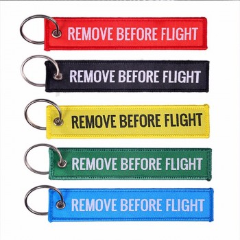 1Pc Remove Before Flight Keychain Tags Launch Letter Keyfobs Novelty Jewelry Key Chain Ring Woven Letter Cars Tag Keyring Gift