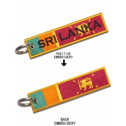 Manufactures Custom Promotional Souvenir Embroidery Keychain with Logo Gift Fabric Keytag