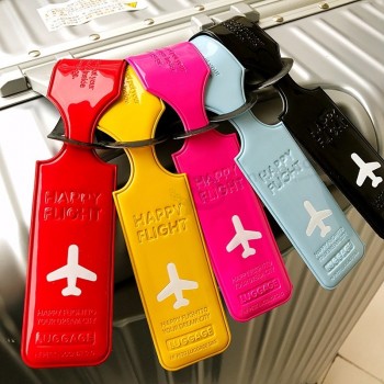 cubierta de etiqueta de equipaje de cuero PU de viaje al por mayor
