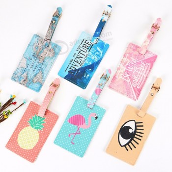 Cuero de la PU funky viaje equipaje etiqueta correas maleta equipaje etiquetas