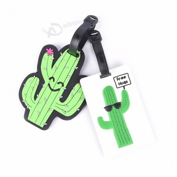 Étiquette de bagage de cactus créatif Gel de silice Valise ID Porte-adresse