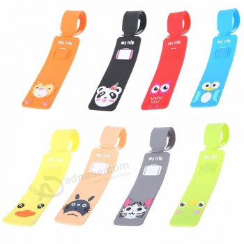 Dessin animé personnalisé Silicone Bagages de voyage Étiquettes Bagages Valise Sac Étiquettes Nom Adresse
