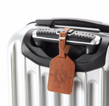 bússola mala de couro etiqueta de bagagem para saco