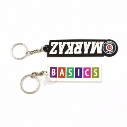 weicher Gummi kundengebundener Schlüsselring 3d prägte preiswertes Preis des Logos