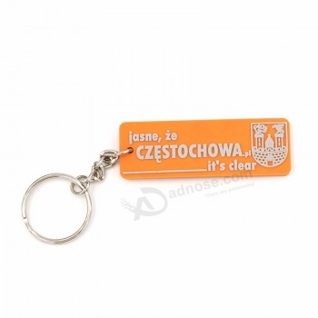 Porte-clés en PVC souple en caoutchouc porte-clés Logo simple face dos Fair