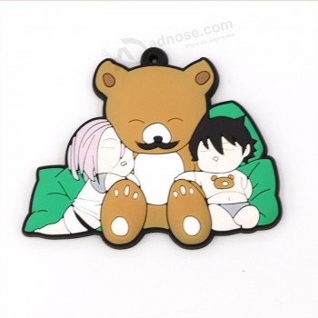 Porte-clés 3d en pvc flexible sur mesure Porte-clés 2d de dessin animé