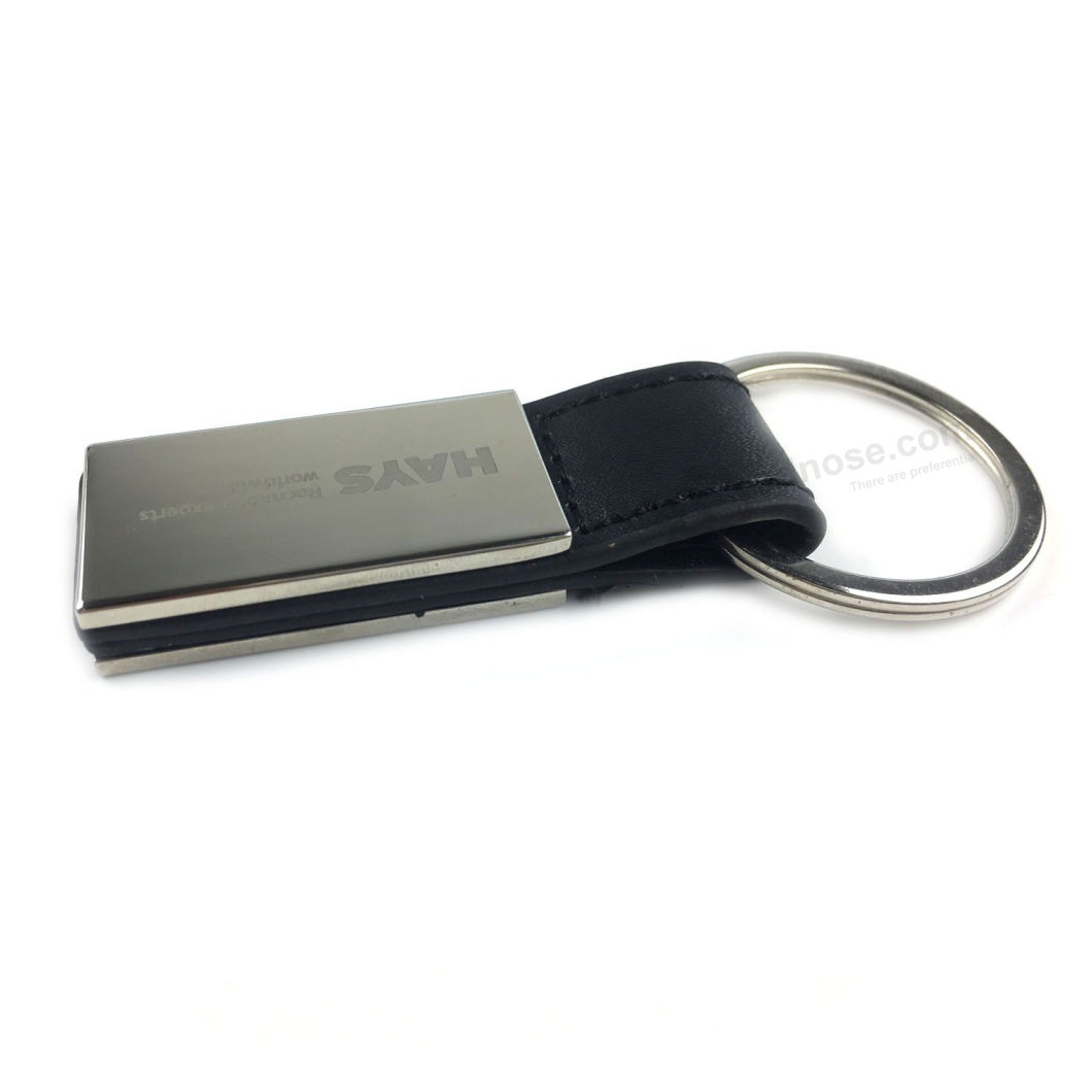 Simple Style Genuine Promotion Custom Metal Leather Keychains