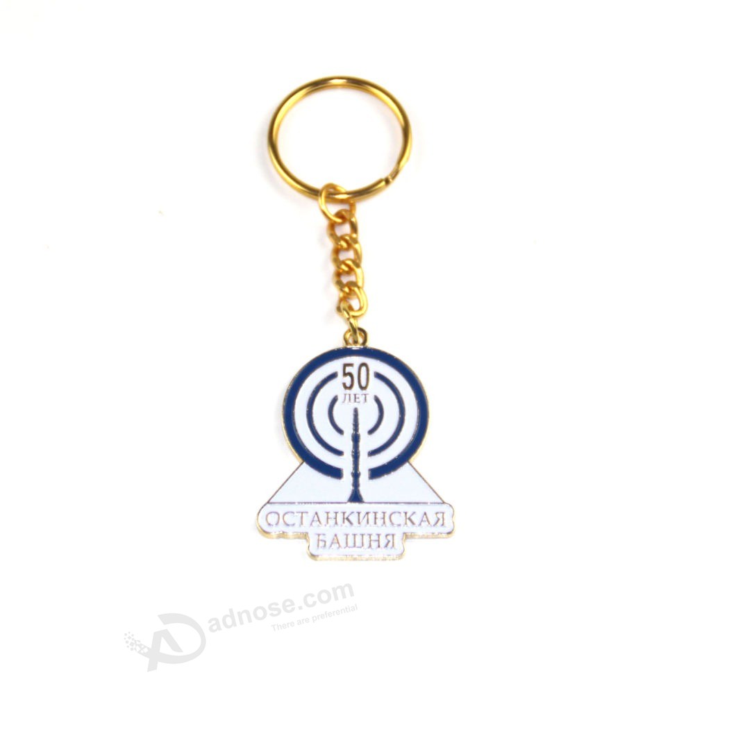 OEM Service Cheap Custom Golden Plated Doll Shaped Keychain