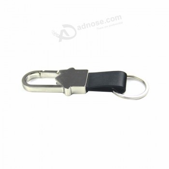 Werbegeschenk benutzerdefinierte klassische leere Metall Leder Schlüsselanhänger