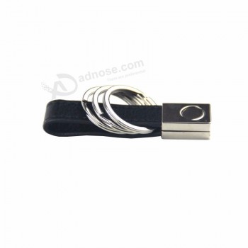 preço de fábrica personalizado anéis de metal preto chaveiro em branco