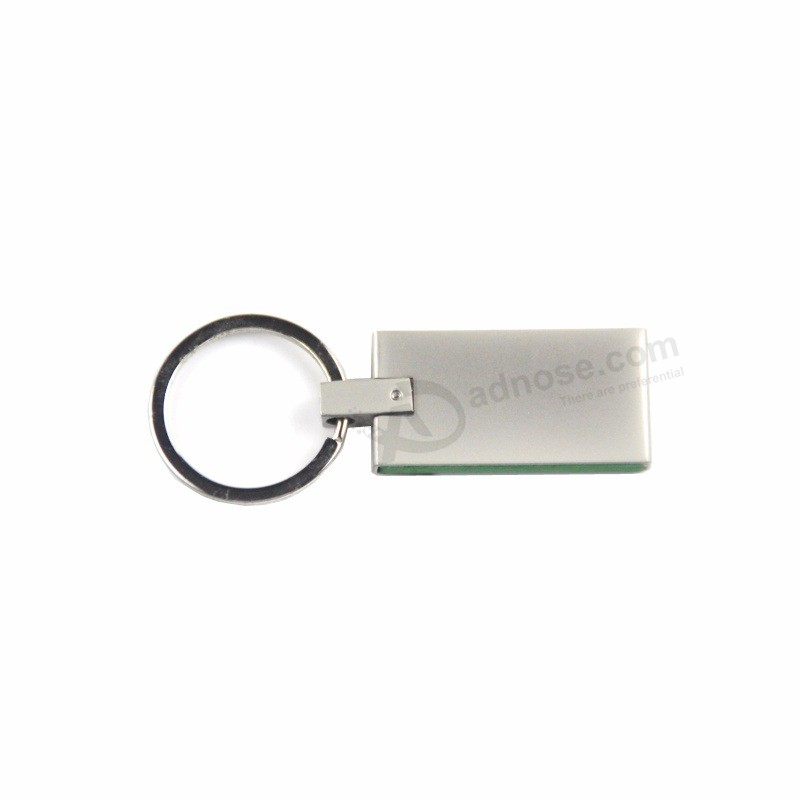 새로운 유행 녹색 가죽 주문 금속 선전용 Keychain