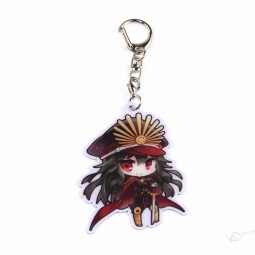 venda por atacado impressão em quatro cores moda chaveiro de metal personalizado dos desenhos animados