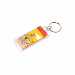 High Quality Custom Rectangular Shape Plastic Acrylic Keychain