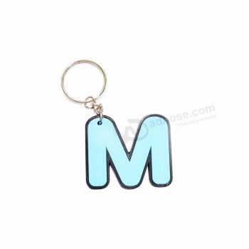 Cadeau promotionnel en forme de M 3D souple PVC caoutchouc porte-clés